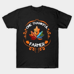 one thankful farmer Autumn leaves T-Shirt